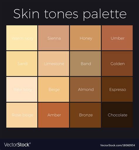 Skin Tones Palette Vector Skin Color Chart Download A Free Preview Or