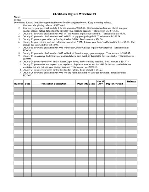 Checkbook Reconciliation Worksheet Printable Worksheeto Com