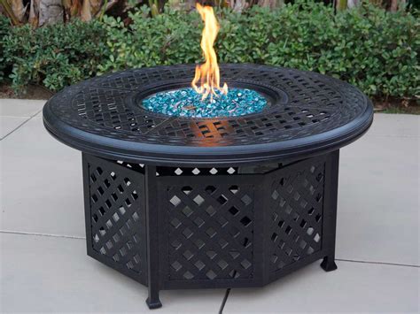 Darlee Outdoor Living Series 30 Cast Aluminum Antique Bronze 48 Round Propane Fire Pit Chat