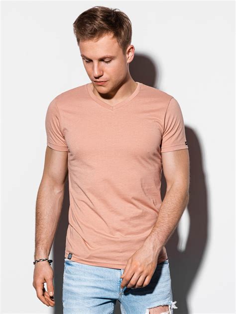 Mens Plain T Shirt S1041 Beige Modone Wholesale Clothing For Men