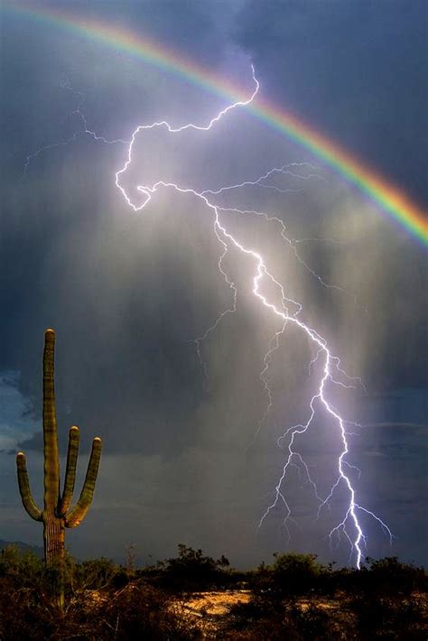 Rainbow And Lightning Photo Captures Awesome Beauty In One Shot In 2020