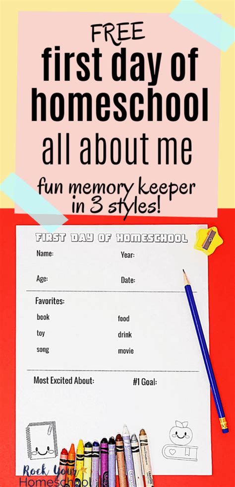 Free First Day Of Homeschool Printables For Fun Keepsakes In 2020