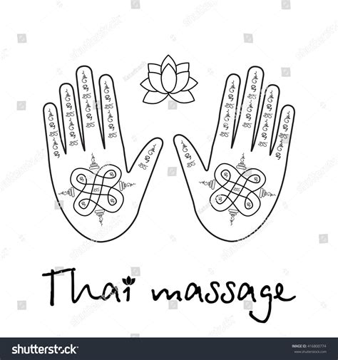 Logo Thai Massage Hands Thai Pattern Stock Vector Royalty Free 416800774 Shutterstock