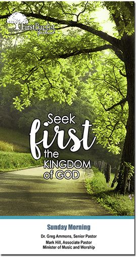 God loves you and cares for you. Sunday Bulletin | First Baptist Church, Garland, TX