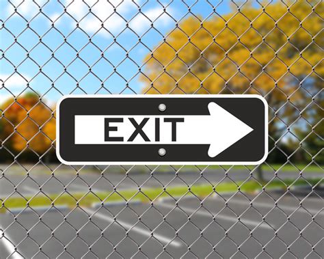 A departure from a stage. Exit Only Signs & Exit Parking Lot Signs