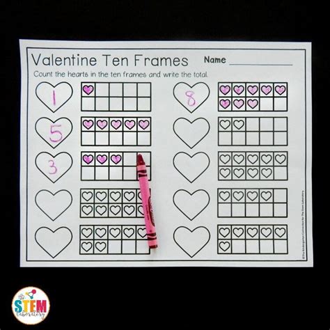 Valentine Ten Frames Valentine Kindergarten Valentines Preschool