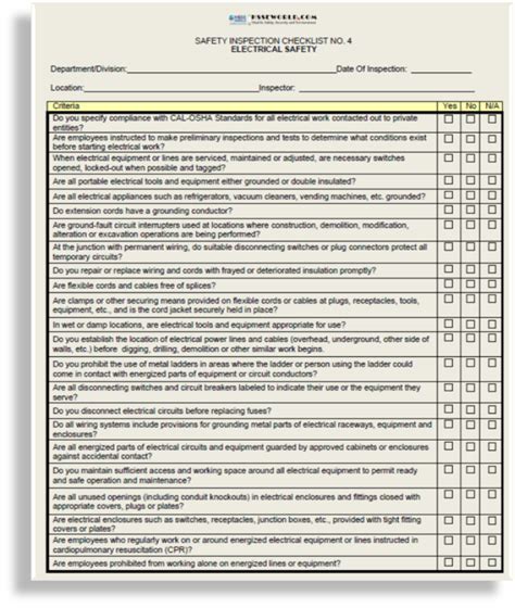 Workplace Safety Inspection Checklist