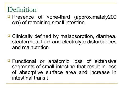 Short Bowel Syndrome Sbs Short Gut Syndrome