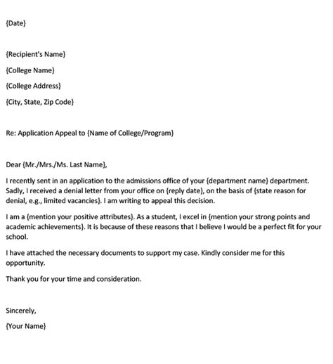 How To Write An Appeal Letter For College With Template And Example