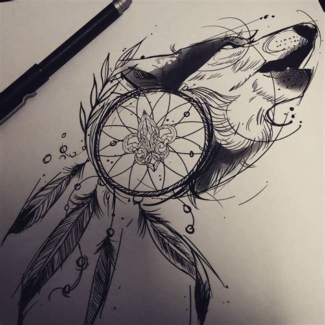 Wolf Dreamcatcher Drawing At Getdrawings Free Download