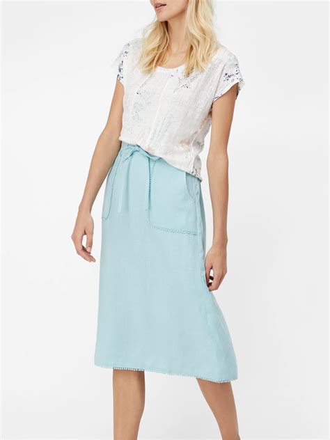 White Stuff Portia Linen Skirt Blue