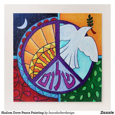 Shalom Dove Peace Painting Jigsaw Puzzle Peace Painting