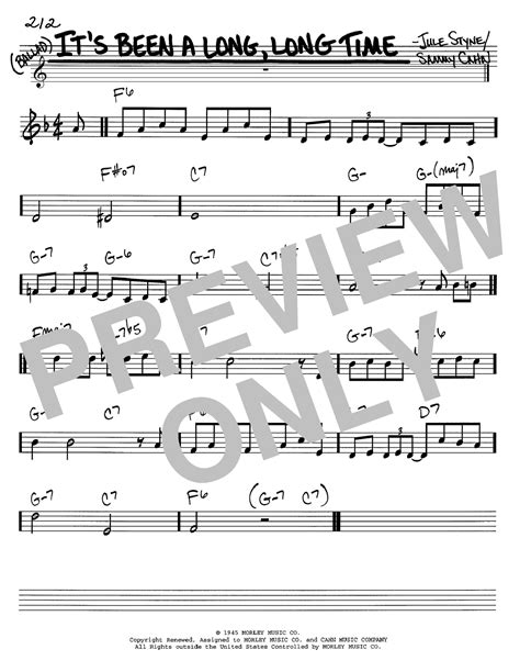 Sammy Cahn Its Been A Long Long Time Sheet Music Notes Download