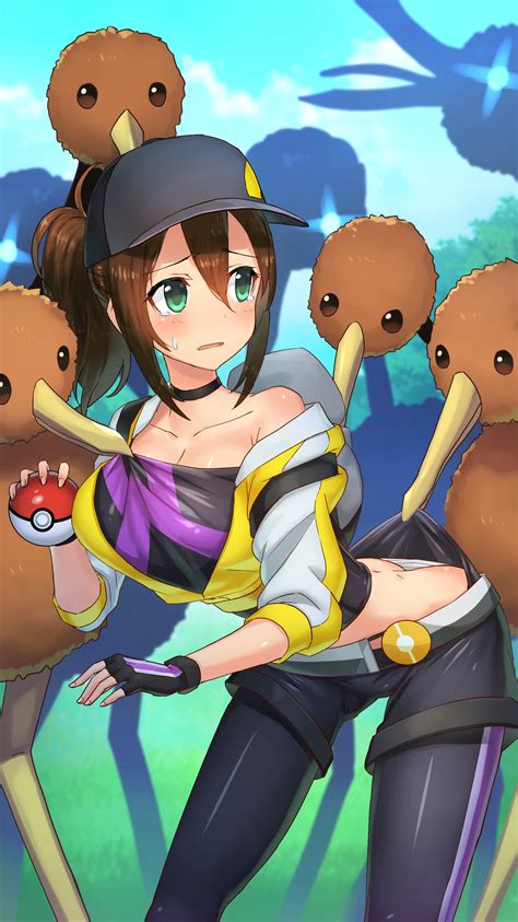 Wallpaper Illustration Anime Girls Brunette Cartoon Pok Mon Pokemon Go Baseball Caps