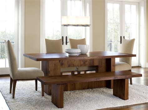 Wooden dining room benches dining tables fascinating dining room via scopeek.com. Dining Room Tables with Benches - HomesFeed