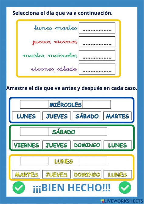 Mate 1º Los Días De La Semana Interactive Worksheet For 1º E P Live