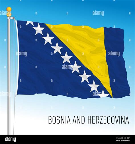 Bosnia And Herzegovina Official National Flag European Country Vector