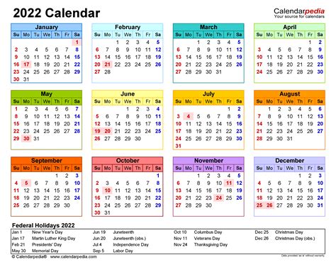 Free Editable Calendar Template