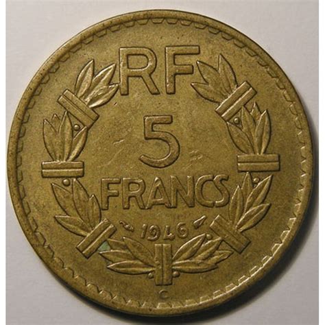 France Lavrillier 5 Francs 1946 C Bronze Aluminium Tbttb Gad 761a