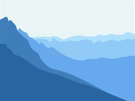 Simple Blue Mountain Background Silhouette Of Mountains Minimalist