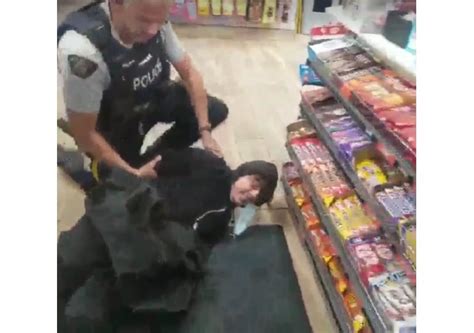in video bystander thwarts armed robbery suspect at kamloops gas station infonews thompson