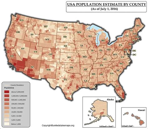 Us Population Map Population Map Of United States