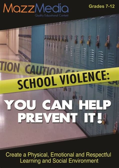 School Violence You Can Help Prevent It Dvd Nimco Inc Prevention Awareness Supplies