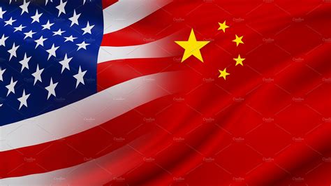 Usa And China Flag Background Design Pre Designed Photoshop Graphics