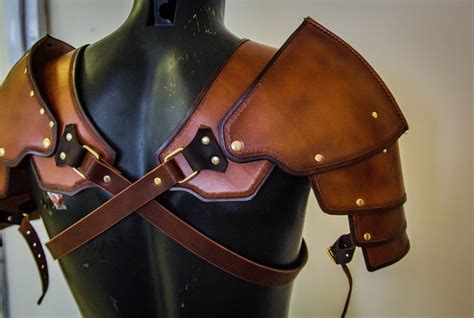 Larp Leather Armor Shoulder Armor Leather Pauldrons Leather Etsy In