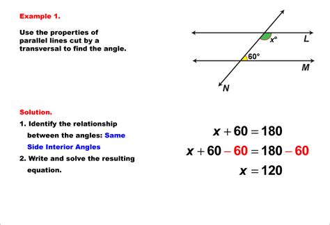 Math Example Equations With Angles From Parallel Lines