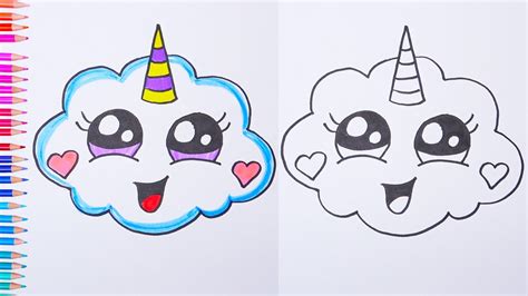How To Draw Unicorn Cloud Easy Drawings Youtube