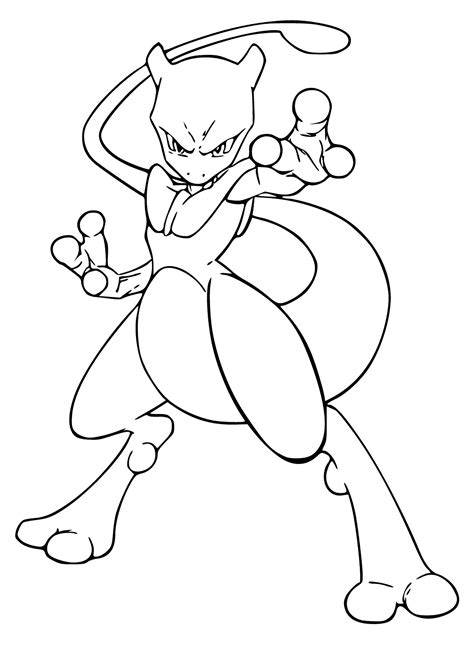 Mewtwo Simple Coloring Page All Pokemon Coloring Pages Kids