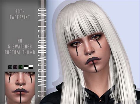 Goth Facepaint By Playerswonderland At Tsr Sims 4 Updates