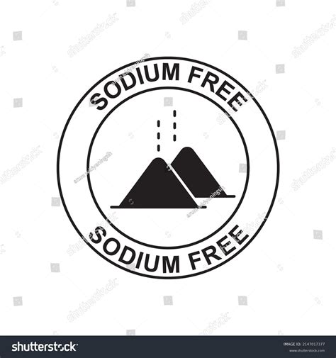 Sodium Free Label Icon Black Flat Stock Vector Royalty Free