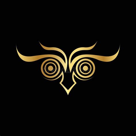Gold Luxury Cursive Owl Logo Template Stock Vector Illustration Of