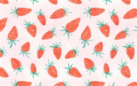 Cute Aesthetic Strawberry Laptop Wallpapers Wallpaper Cave
