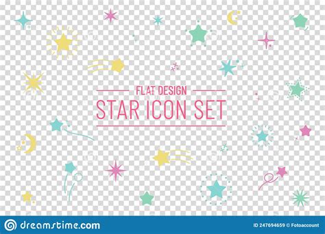 Star Shape Icon Set Colorful Different Vector Illustrations Isolated