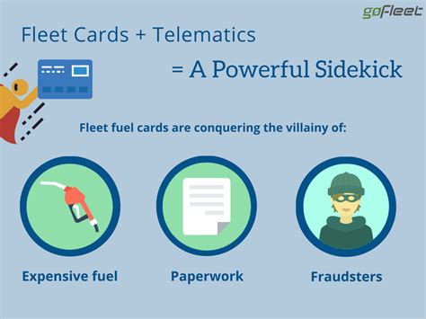 Ideal for trucking or business fleets of all sizes, as well as tax exempt organizations, benefits include: 3 Villains Fleet Fuel Cards Are Conquering | GoFleet Tracking