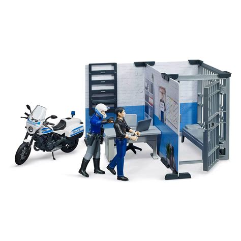 Bruder Bworld Police Station With Police Motorbike Online Toys