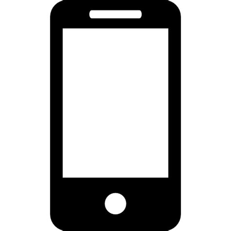 A Black And White Silhouette Of A Cell Phone With A Blank Screen On It