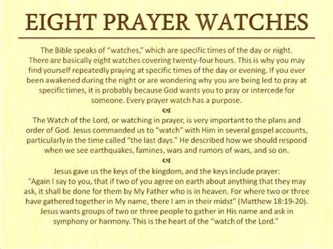 Eight Prayer Watches