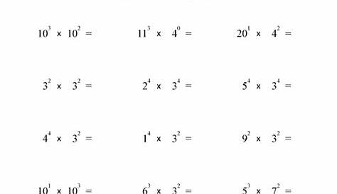 All Worksheets » Multiplying Exponents With Different Bases Worksheets