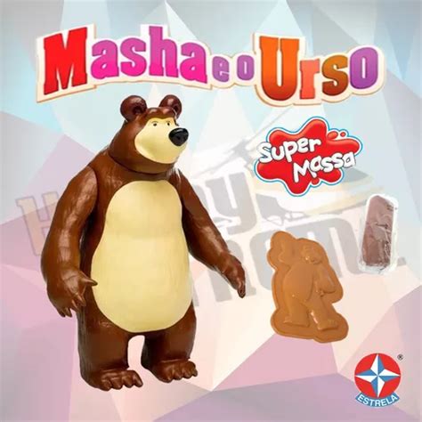 Masha E O Urso Conjunto Super Massa Boneco Urso Estrela