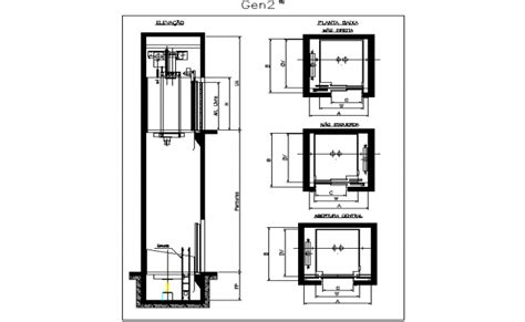Elevator Plan And Section Detail Dwg File Elevation How To Plan