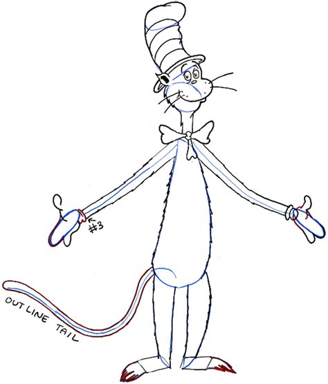 How To Draw The Cat In The Hat In Easy Step By Step Drawing Tutorial