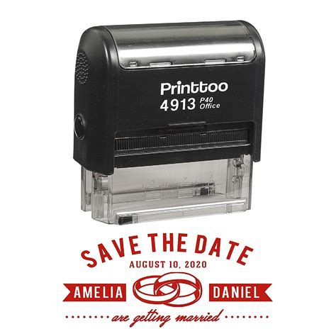 Save The Date Rubber Stamp Personalized Stamps Self Inking Etsy