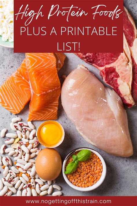 List Of High Protein Foods Plus Printable Sheet No Getting Off This