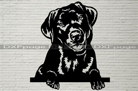 Black Labrador SVG Silhouettes Dxf Dog Peeking SVG for - Etsy UK