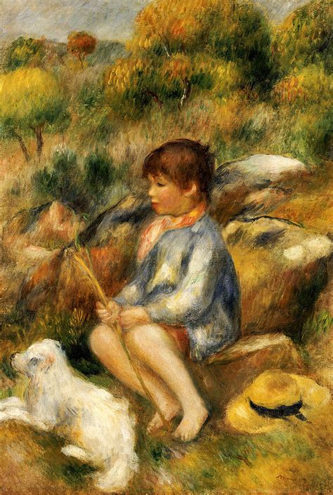 Young Boy By A Brook Painting By Pierre Auguste Renoir Fine Art America