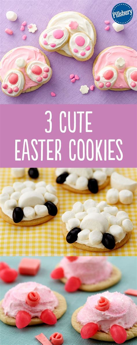 When it comes to making easter cookies, lean on the colors and tastes of spring with these delicious and easy recipes, including decorated bunny sugar cookies﻿. 3 Adorable Easter Butt Cookies | Pillsbury, Sweet and ...